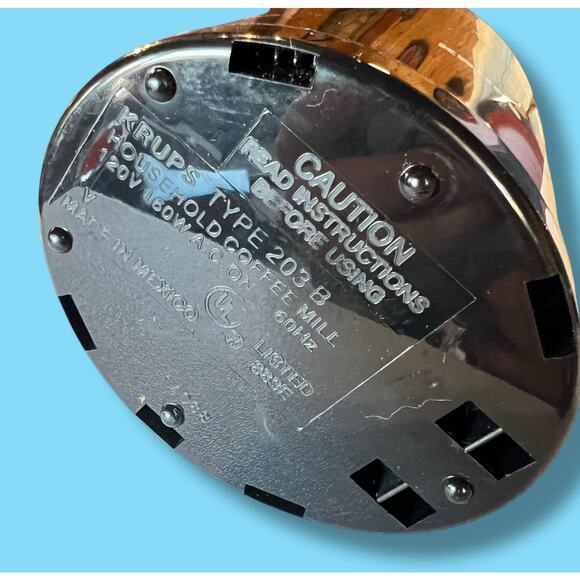 Vintage New Krups Black F203 Fast Touch Coffee Mill Grinder 160 Watts - Picture 8 of 11